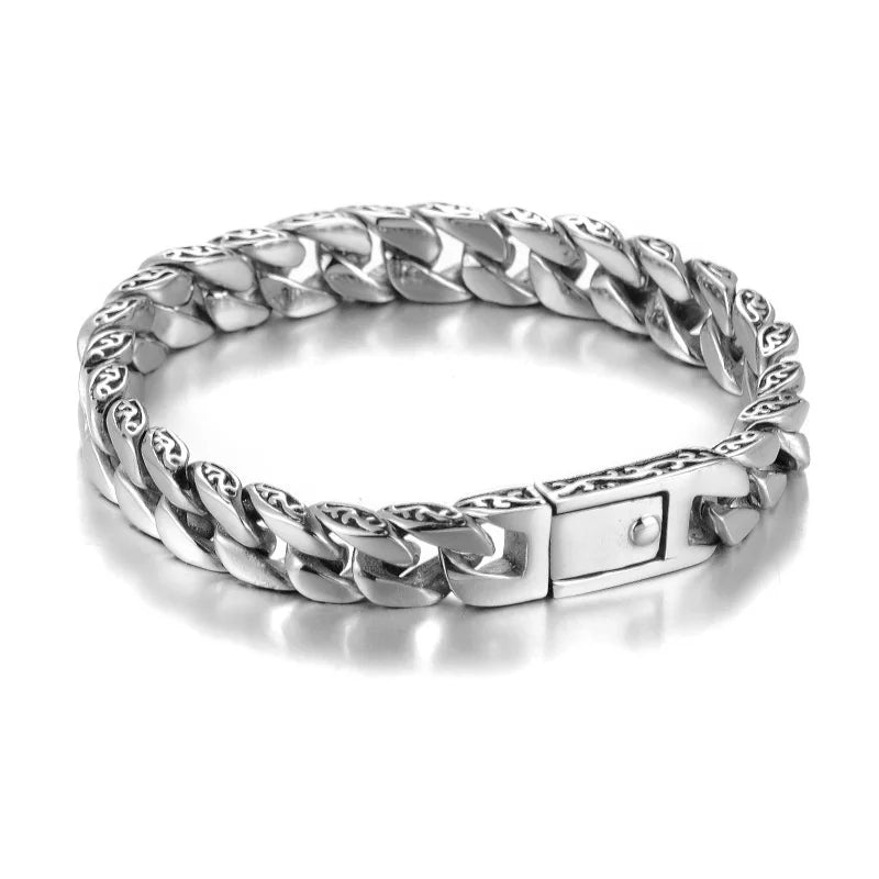 Vintage Silver Ethnic Dragon Cuff Bracelet – Bold Men’s Motorcycle & Street Style Jewelry