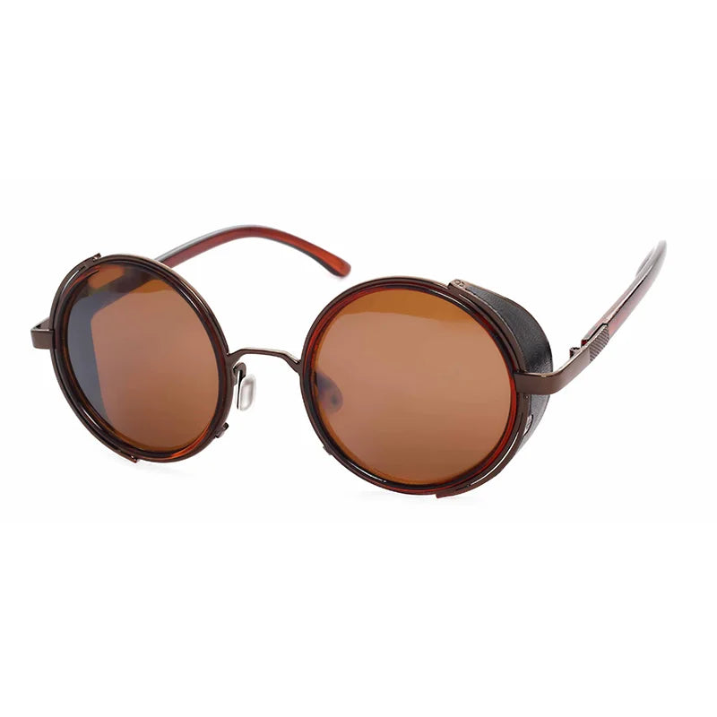 SHAUNA™ Vintage Round Steampunk Sunglasses – Unisex Retro Punk UV400 Designer Eyewear