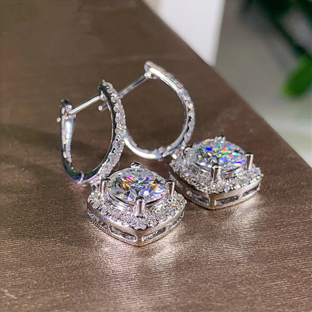 Huitan Trendy Square Drop Earrings – Elegant Bridal & Wedding Dangle Jewelry for Women