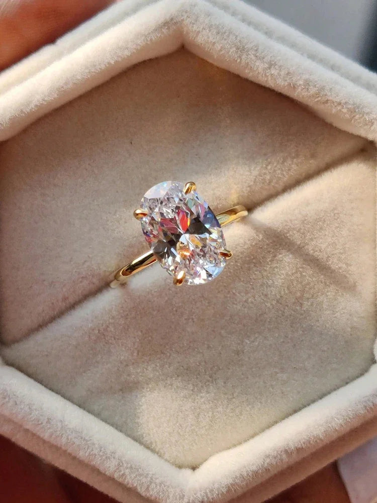 ZirconiaLux™ 925 Sterling Silver Oval-Cut Zircon Ring – 1–8CT Sparkling Engagement & Wedding Band | Luxury Fine Jewelry for Women