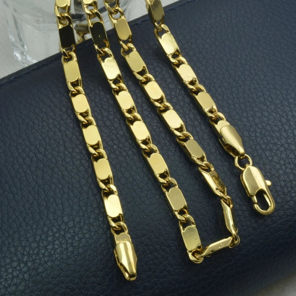 Gold-Plated New Style Cuban Chain Necklace – 50–70cm | Men & Women | Model N45