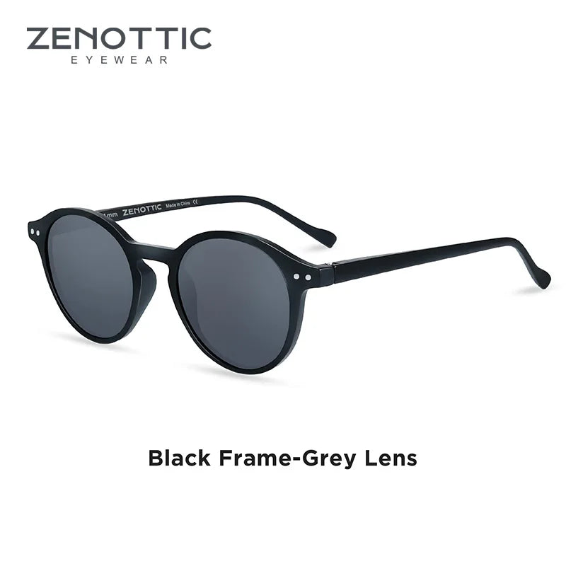 ZENOTTIC™ Retro Polarized Sunglasses – Unisex Small Round Vintage Frame UV400 Goggles (2023–2024 Edition)