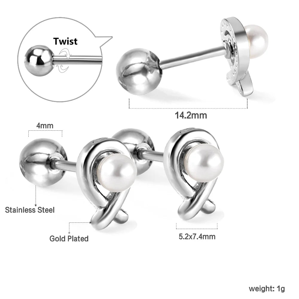LUXUSTEEL Mini Cute Stud Earrings – Stainless Steel Heart, Butterfly, Rabbit Designs for Women & Girls | Helix & Cartilage Piercing Jewelry