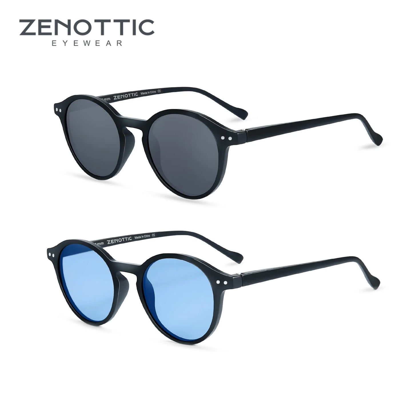 ZENOTTIC™ Retro Polarized Sunglasses – Unisex Small Round Vintage Frame UV400 Goggles (2023–2024 Edition)