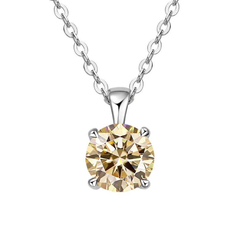 JoyceJelly™ 1ct Moissanite Pendant Necklace | Classic 4-Prong Luxury Fine Jewelry