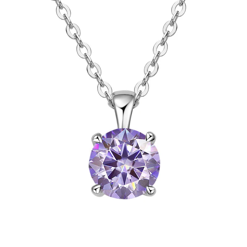 JoyceJelly™ 1ct Moissanite Pendant Necklace | Classic 4-Prong Luxury Fine Jewelry