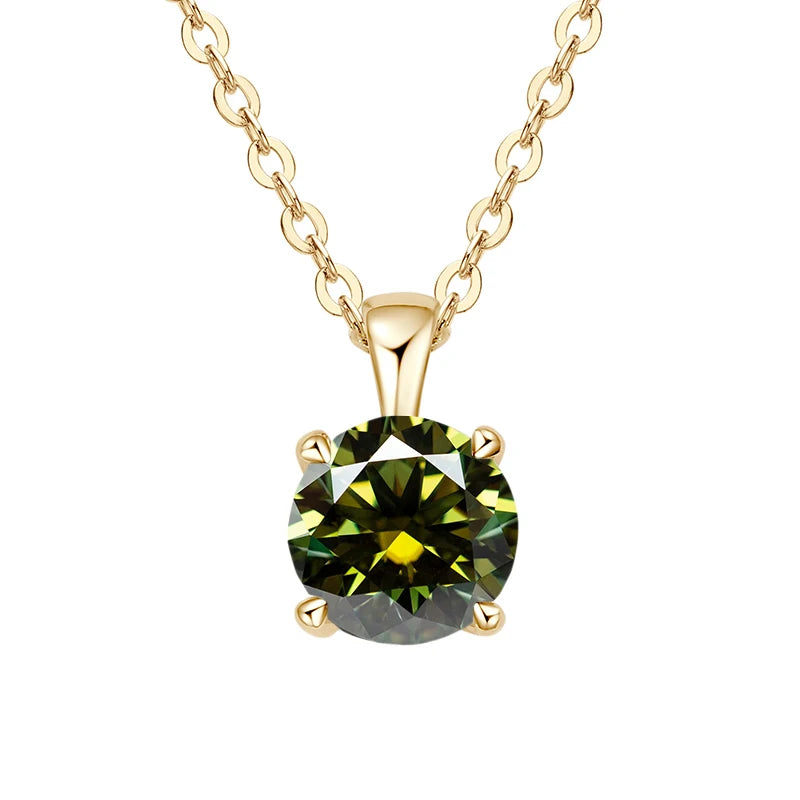 JoyceJelly™ 1ct Moissanite Pendant Necklace | Classic 4-Prong Luxury Fine Jewelry