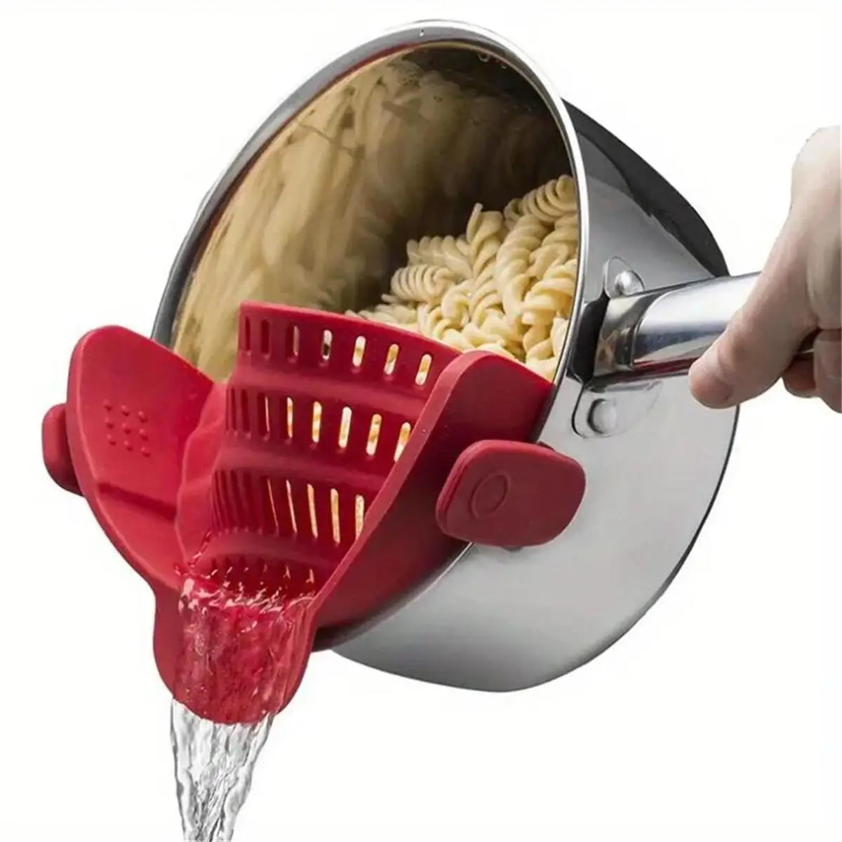 SnapStrain™ — Adjustable Clip-On Pot & Pan Strainer