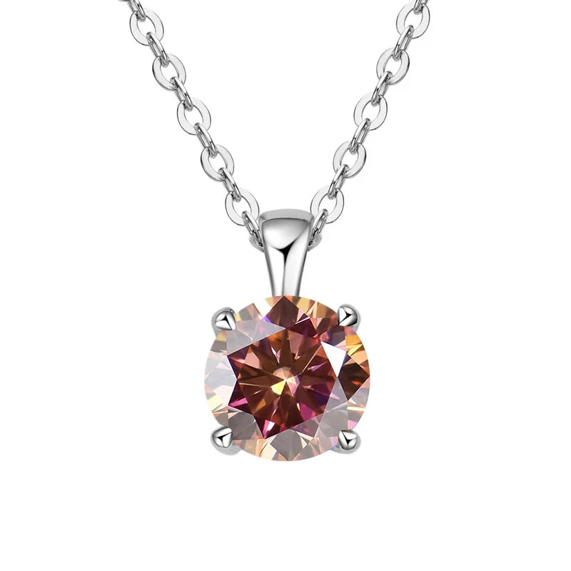 JoyceJelly™ 1ct Moissanite Pendant Necklace | Classic 4-Prong Luxury Fine Jewelry