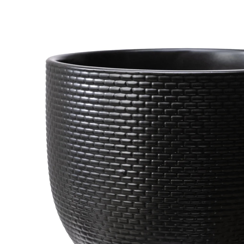 CeramiWeave™ 8-Inch Woven Ceramic Planter – Modern Indoor/Outdoor Pot with Drainage