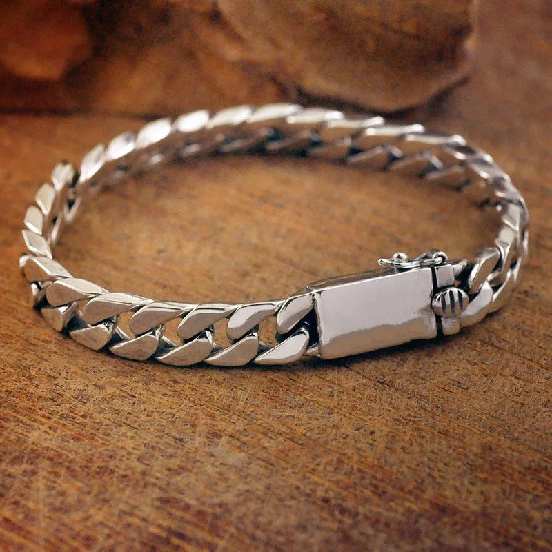 Vintage Silver Ethnic Dragon Cuff Bracelet – Bold Men’s Motorcycle & Street Style Jewelry