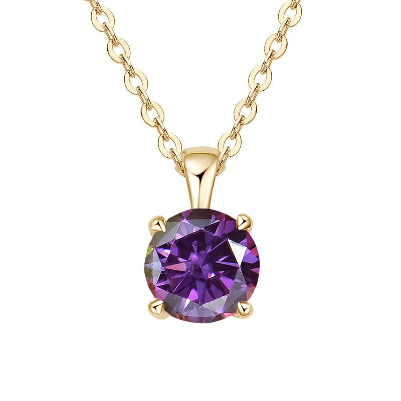 JoyceJelly™ 1ct Moissanite Pendant Necklace | Classic 4-Prong Luxury Fine Jewelry
