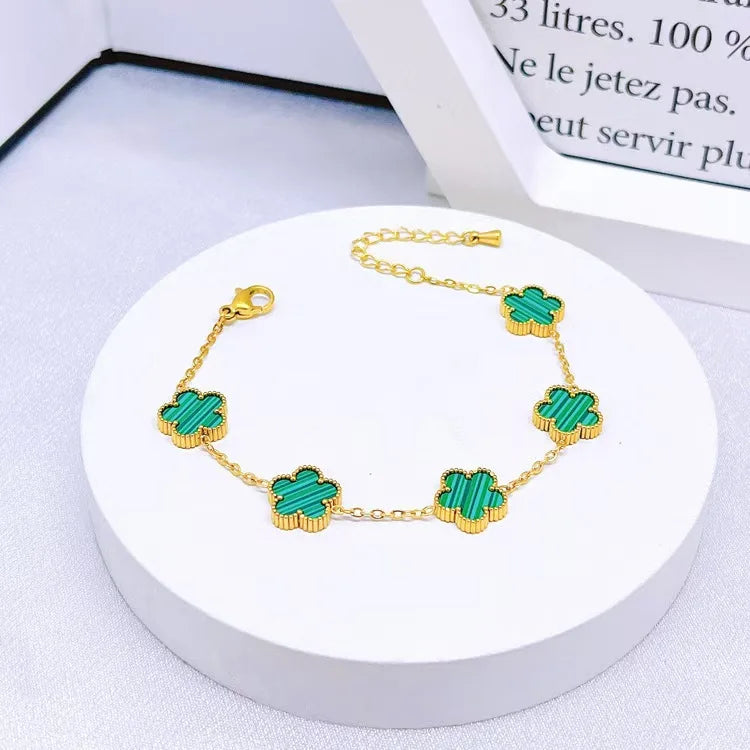 BloomFlip™ Reversible 5-Petal Flower Jewelry Set – Stainless Steel Necklace, Bracelet & Earrings (2-in-1 Wear)