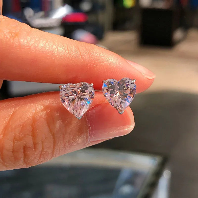 CAOSHI Elegant Oval-Cut CZ Stud Earrings – Simple Shiny Crystal Jewelry for Women | Timeless & Versatile Accessories