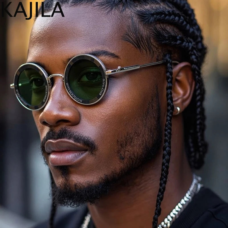 Small Frame Steampunk Round Sunglasses – 2025 Retro Punk Eyewear for Men | Classic Driving UV400 Luxury Brand Shades