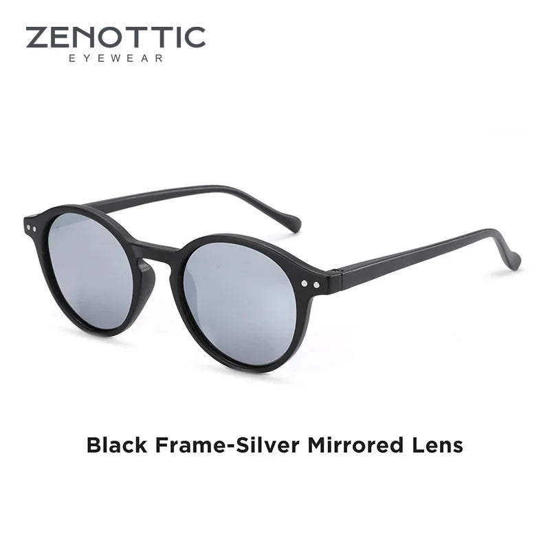 ZENOTTIC™ Retro Polarized Sunglasses – Unisex Small Round Vintage Frame UV400 Goggles (2023–2024 Edition)