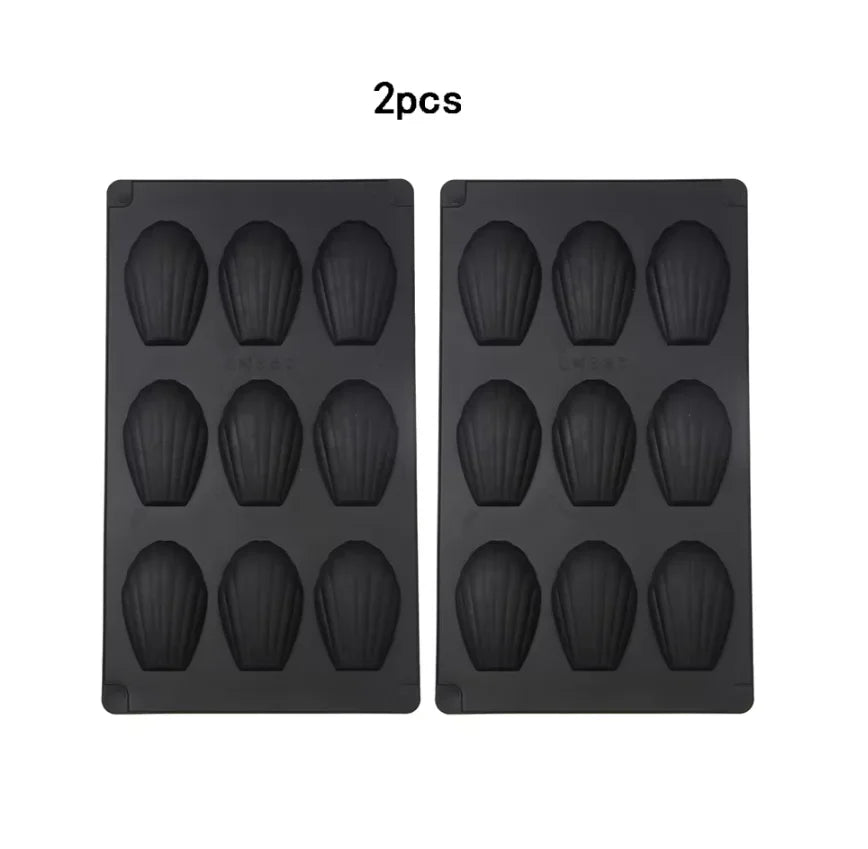 BakeShell™ — Nonstick Silicone Madeleine Cookie Mold (9-Cavity)