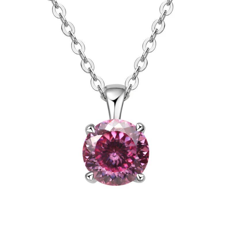 JoyceJelly™ 1ct Moissanite Pendant Necklace | Classic 4-Prong Luxury Fine Jewelry