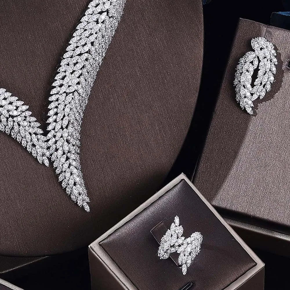 2025 Bestseller: 4-Piece Cubic Zirconia Bridal Wedding Jewelry Set – Timeless Elegance for the Modern Bride