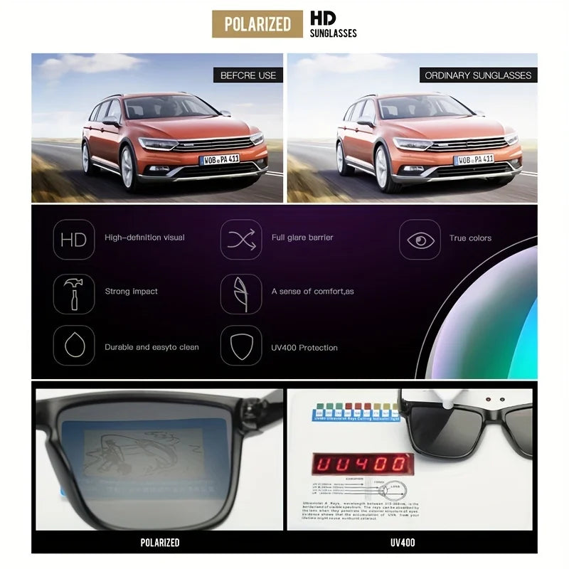 DUBERY 518 Polarized Sunglasses – UV400 Protection, 15 Color Options for Men & Women