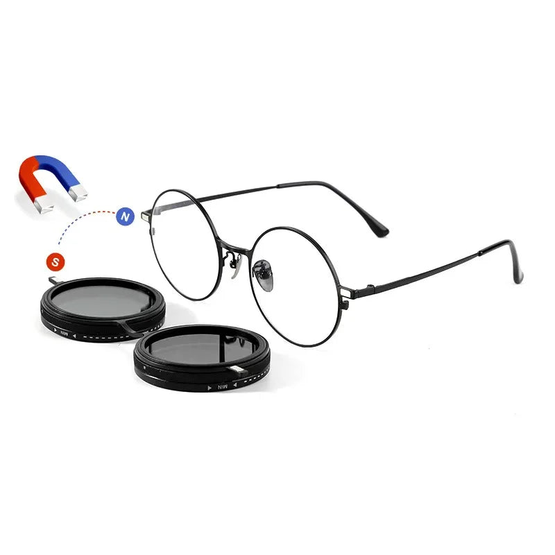 Custom Magnetic Clip-On ND9 Adjustable Dimming Sunglasses – For Myopia Glasses | Anti-Glare, Polarized, UV400 Protection