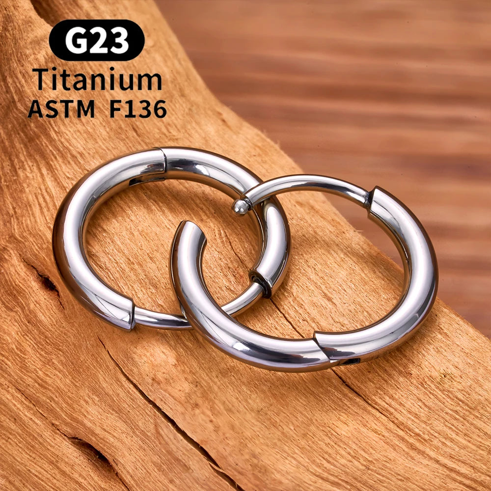 2–20PCS G23 Titanium Hoop Earrings – Hypoallergenic CZ Hinged Nose & Ear Rings for Tragus, Helix, Cartilage & Daith Piercings