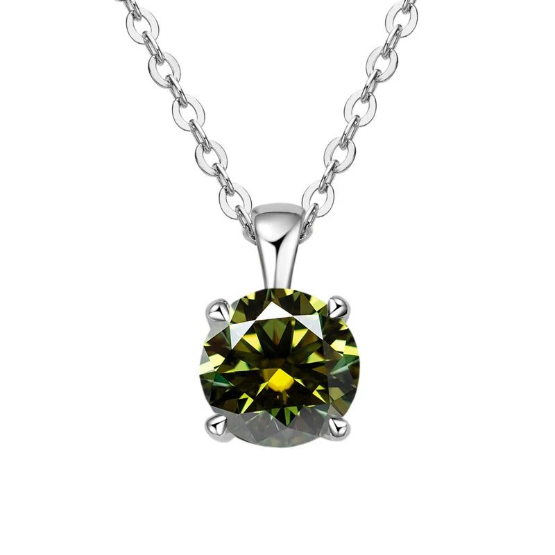 JoyceJelly™ 1ct Moissanite Pendant Necklace | Classic 4-Prong Luxury Fine Jewelry