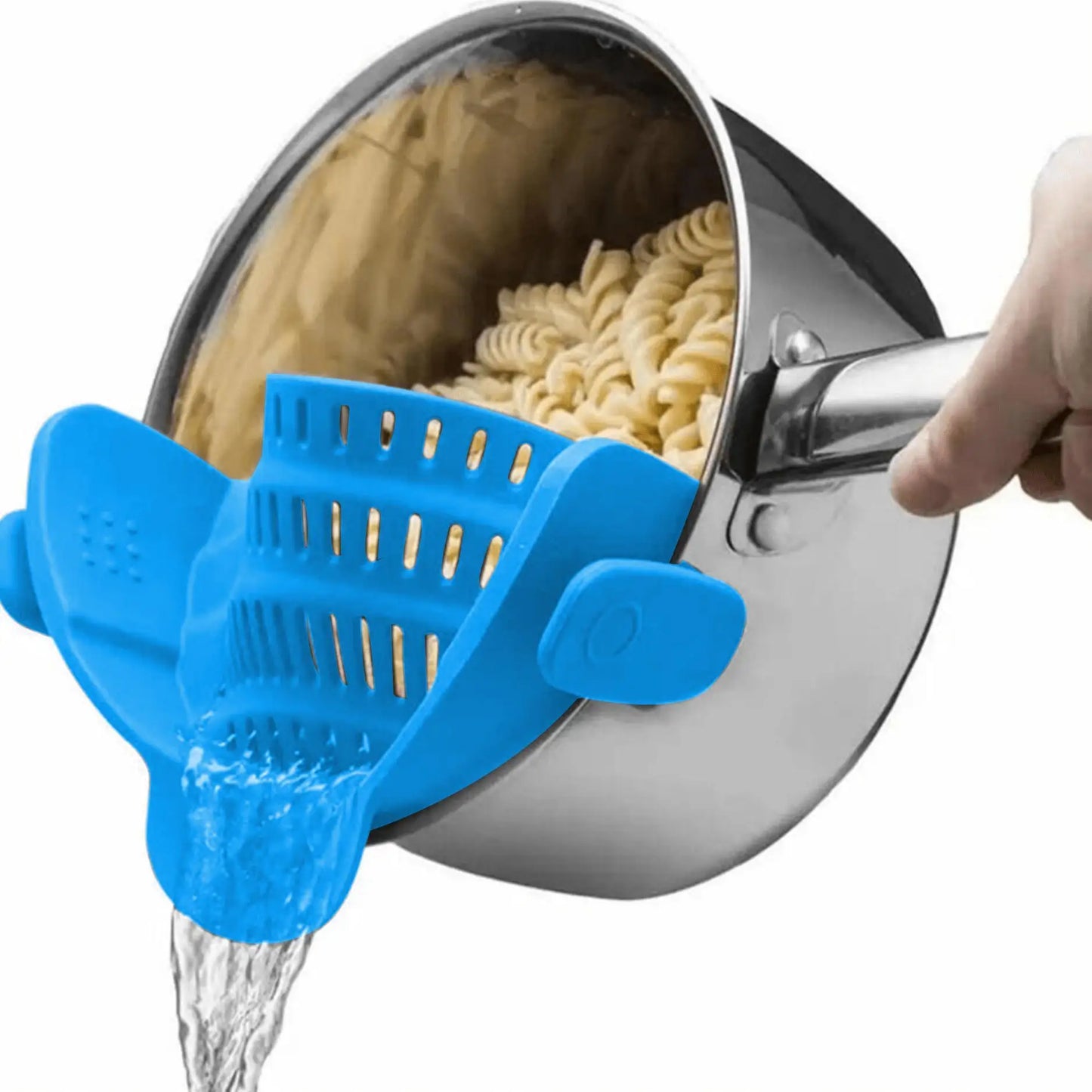 SnapStrain™ — Adjustable Clip-On Pot & Pan Strainer