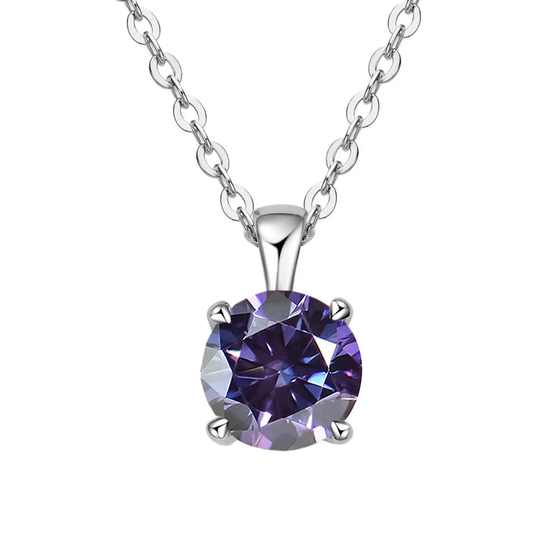 JoyceJelly™ 1ct Moissanite Pendant Necklace | Classic 4-Prong Luxury Fine Jewelry