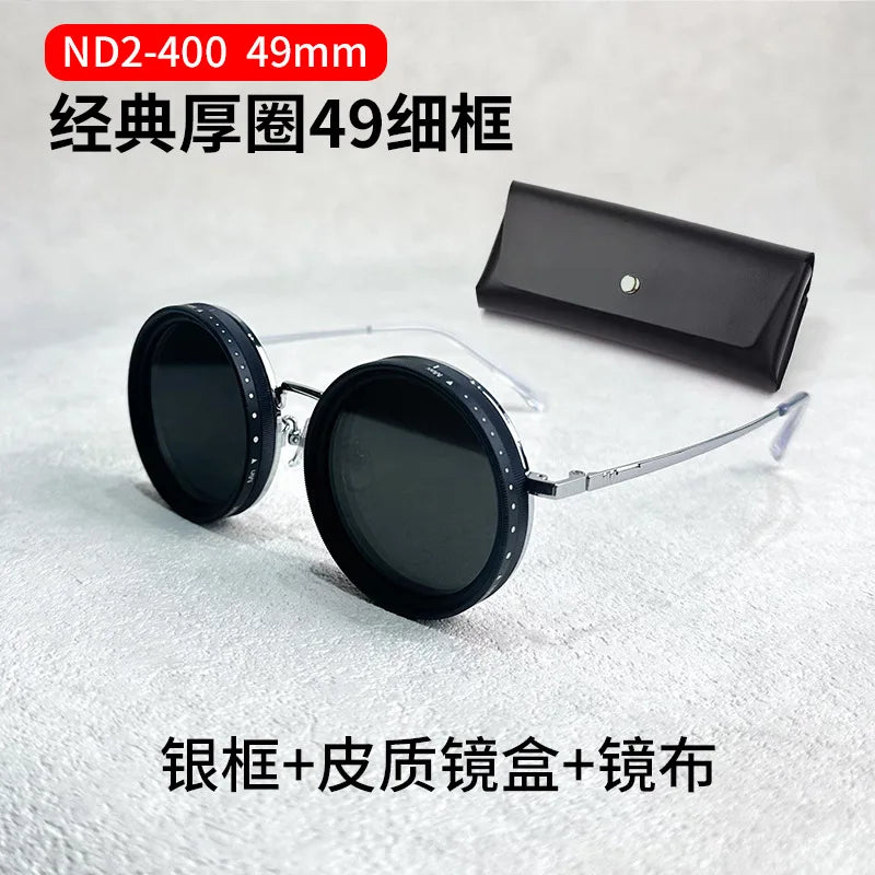 ND2–400 Adjustable Dimming Polarized Fishing Sunglasses – 9-Level UV400 ND Filter with Case Set