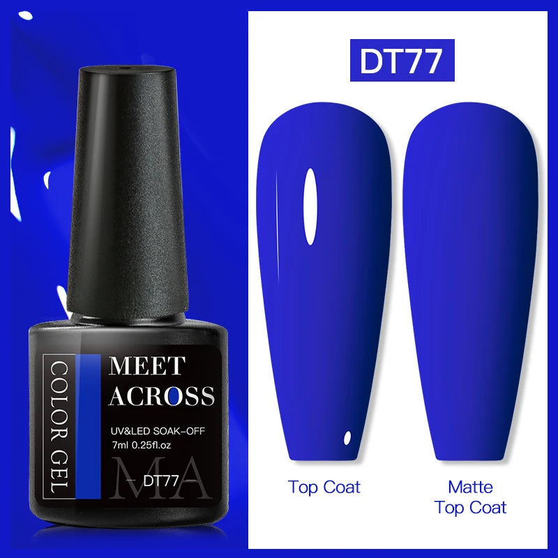 MEET ACROSS Neon Fluorescent UV Gel Nail Polish – 7ml Summer Bright Semi-Permanent Varnish for Bold Nail Art