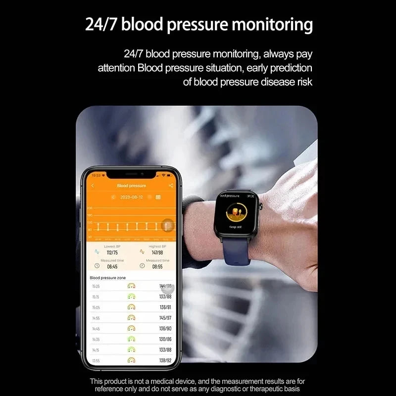 2025 VitalCare™ ECG+PPG Smartwatch – Advanced Blood Pressure, Lipid, Uric Acid & Menstrual Health Tracker for Women