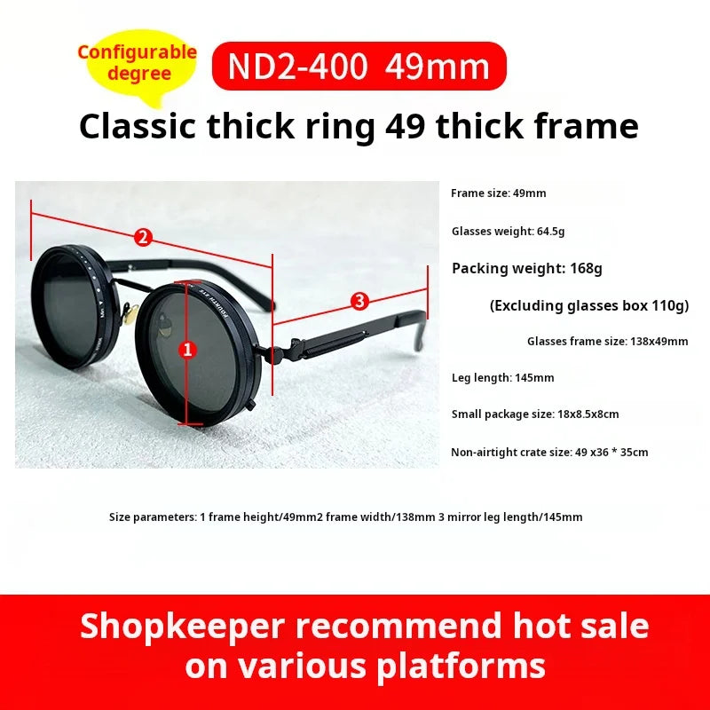 ND2–400 Adjustable Dimming Polarized Fishing Sunglasses – 9-Level UV400 ND Filter with Case Set