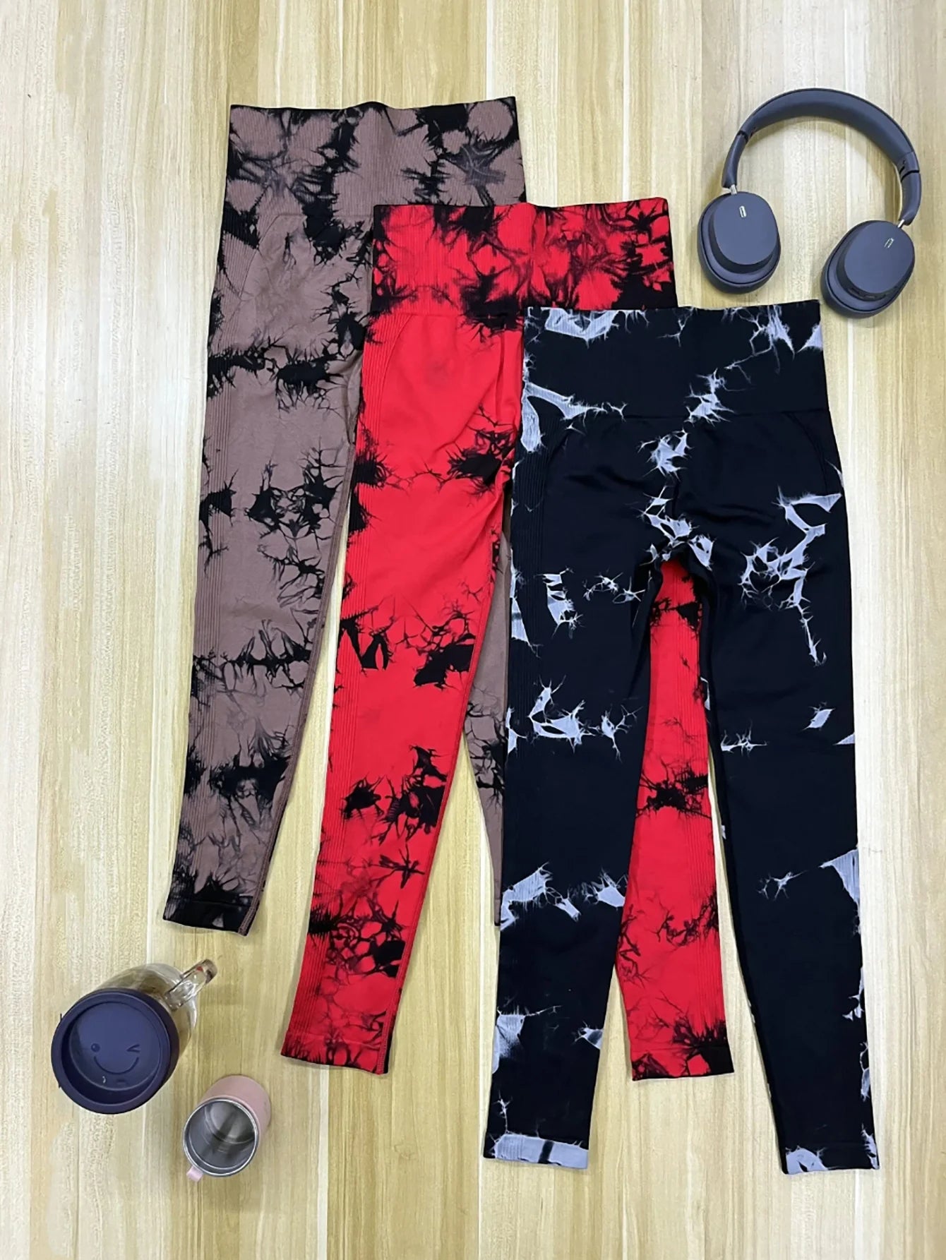 SculptWave™ Tie Dye Seamless Scrunch Leggings – High-Waist Butt-Lifting Yoga Pants for Women