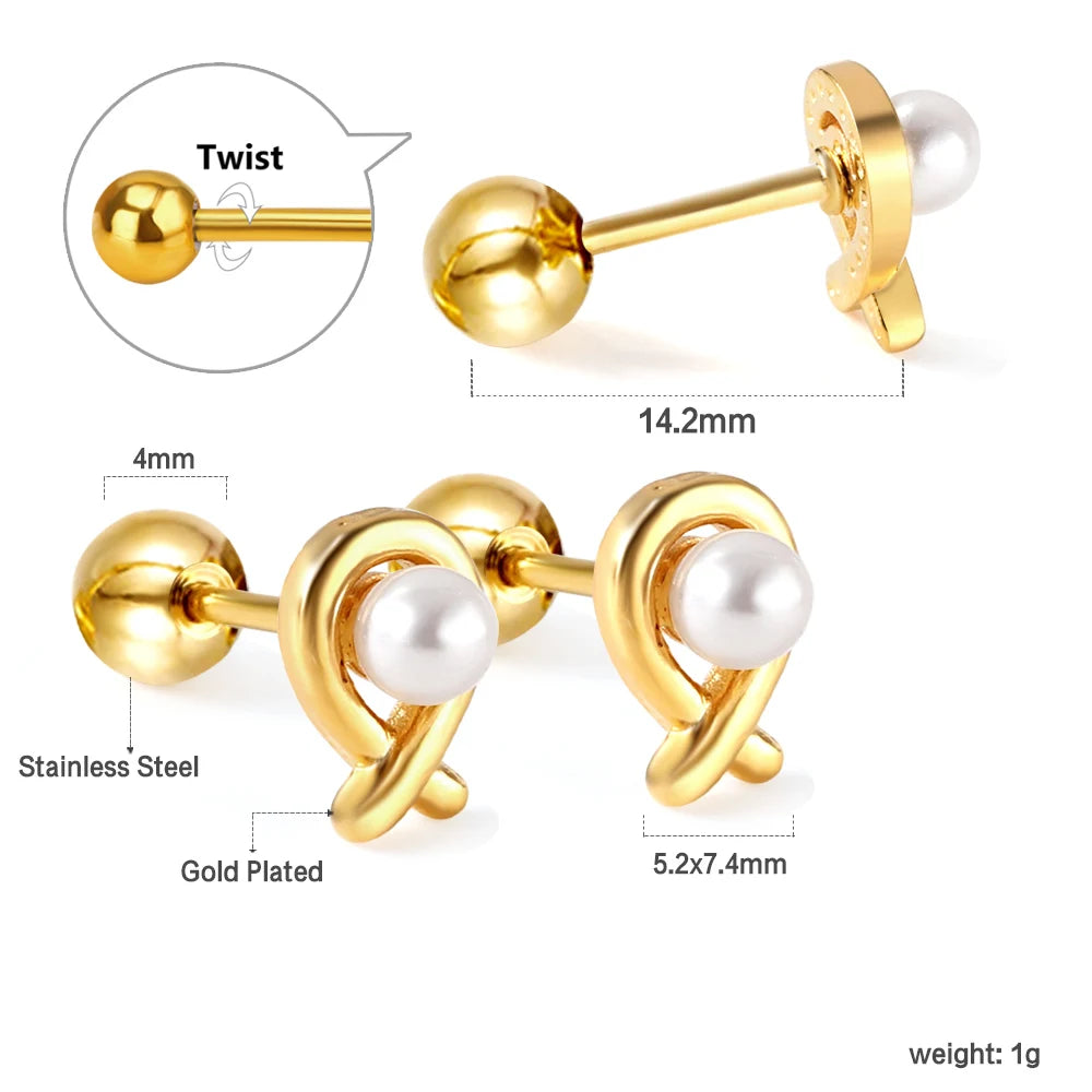 LUXUSTEEL Mini Cute Stud Earrings – Stainless Steel Heart, Butterfly, Rabbit Designs for Women & Girls | Helix & Cartilage Piercing Jewelry