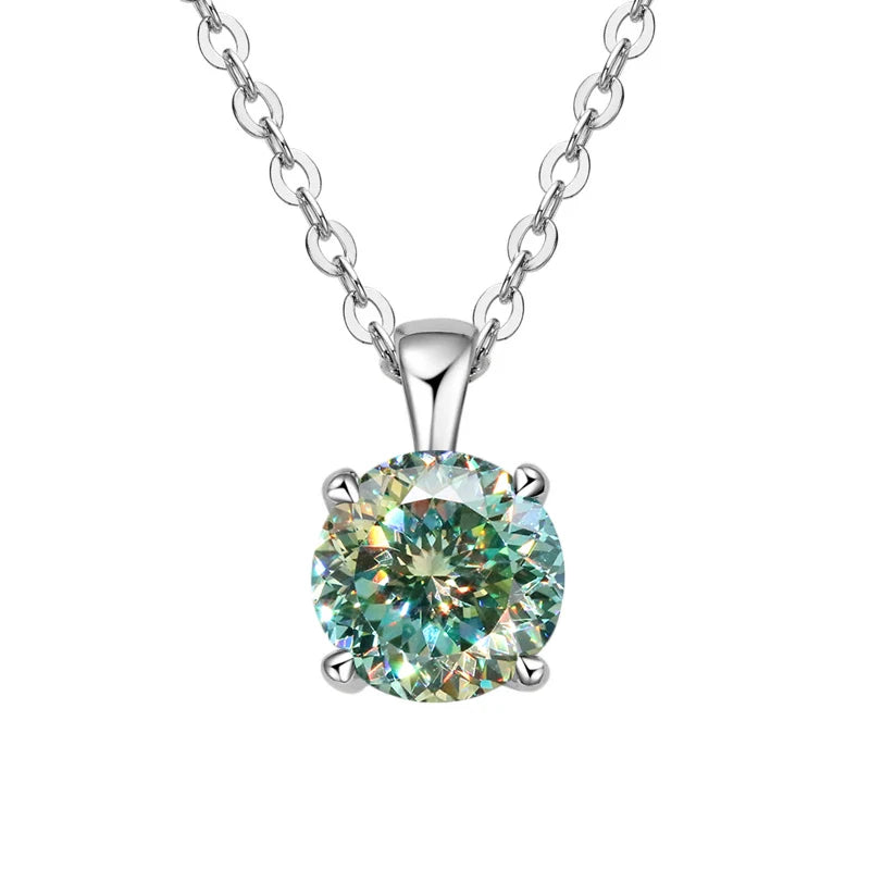 JoyceJelly™ 1ct Moissanite Pendant Necklace | Classic 4-Prong Luxury Fine Jewelry