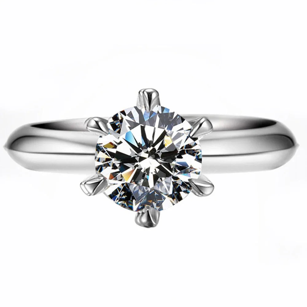 MoissGlow™ 925 Sterling Silver Moissanite Ring – Real Certified Diamond Alternative | Luxury Wholesale Fine Jewelry
