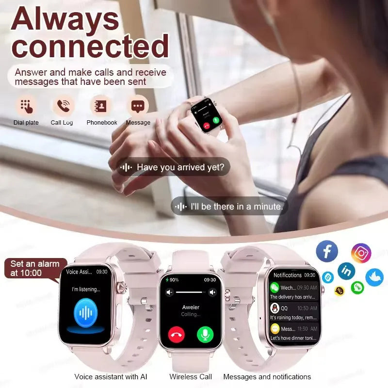 2025 VitalCare™ ECG+PPG Smartwatch – Advanced Blood Pressure, Lipid, Uric Acid & Menstrual Health Tracker for Women