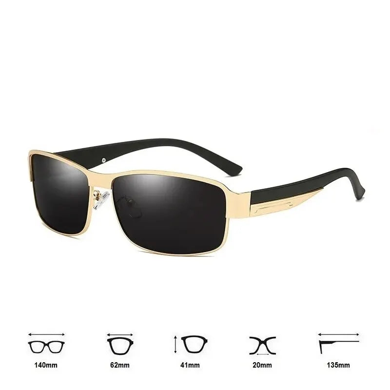 LuxDrive™ Classic Polarized Sunglasses – Vintage Metal Frame UV400 Eyewear for Men