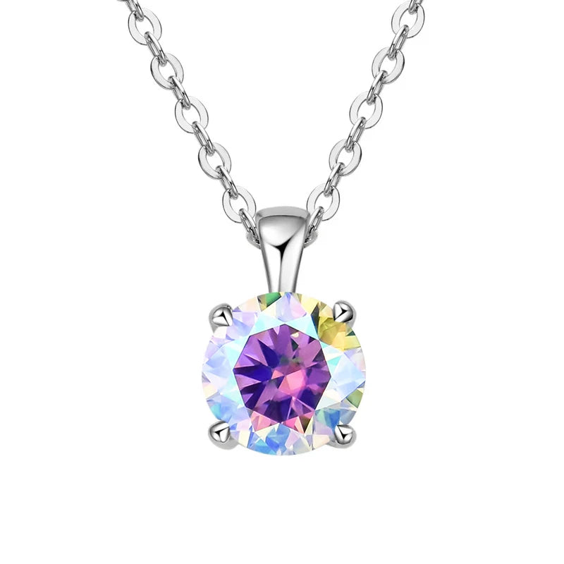 JoyceJelly™ 1ct Moissanite Pendant Necklace | Classic 4-Prong Luxury Fine Jewelry