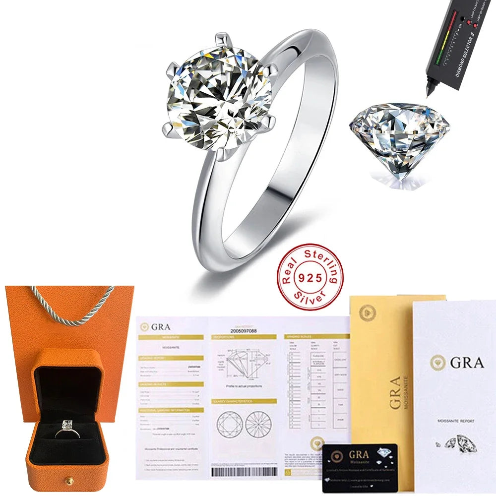 MoissGlow™ 925 Sterling Silver Moissanite Ring – Real Certified Diamond Alternative | Luxury Wholesale Fine Jewelry