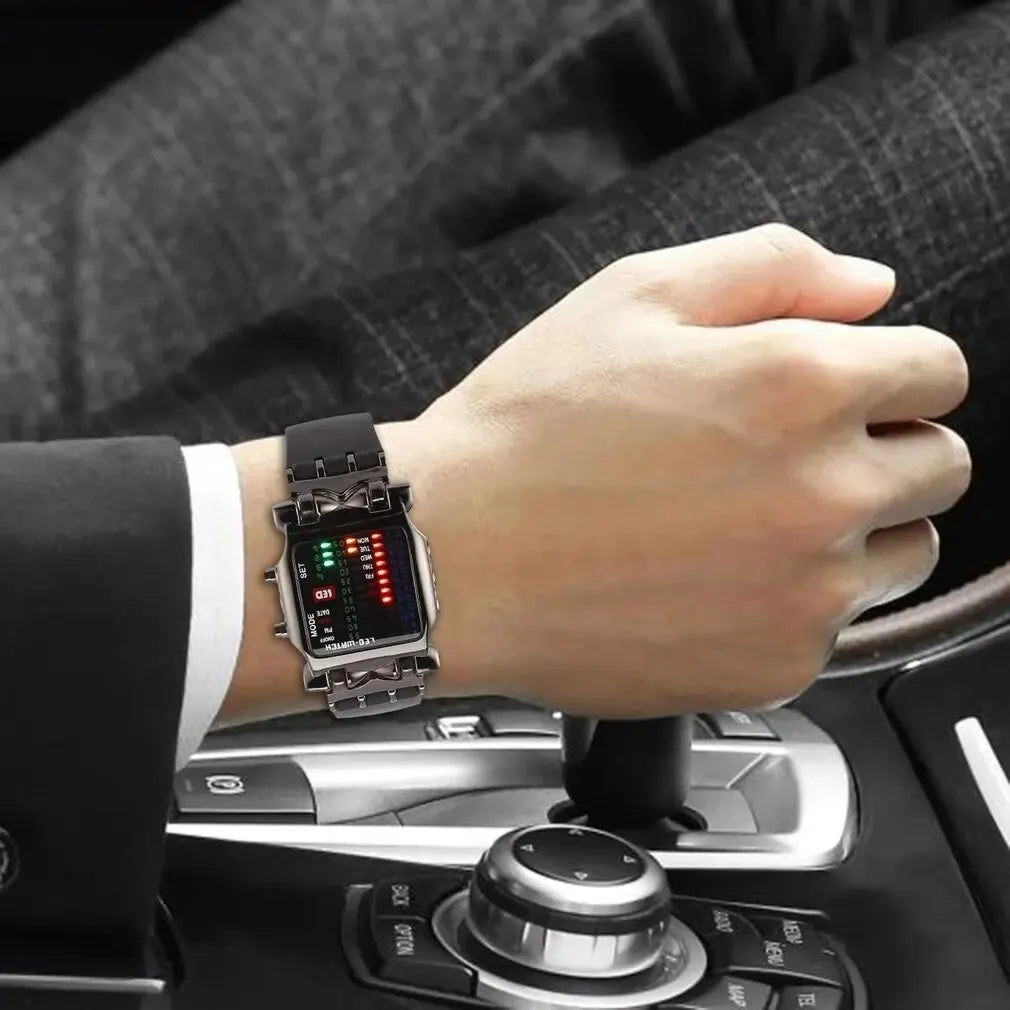 NeoTime™ Binary LED Watch – Futuristic Waterproof Timepiece