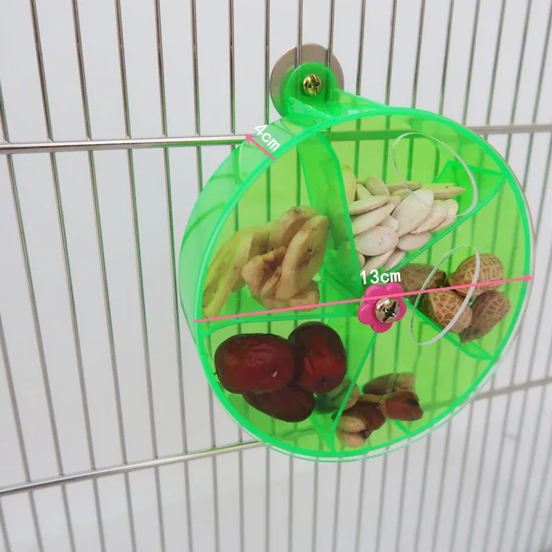 SpinFeast™ Rotating Parrot Foraging Toy – Interactive Cage Feeder