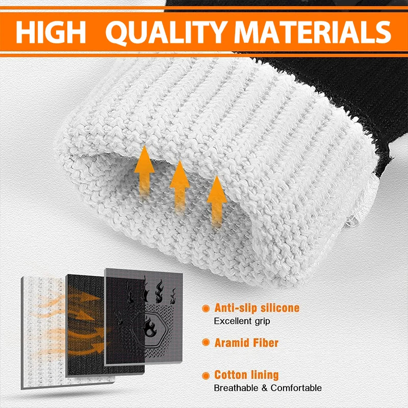 1PC / 1 Pair Heat-Resistant Silicone Oven Gloves – Fireproof, Non-Slip, and Built for BBQ, Grilling & Baking