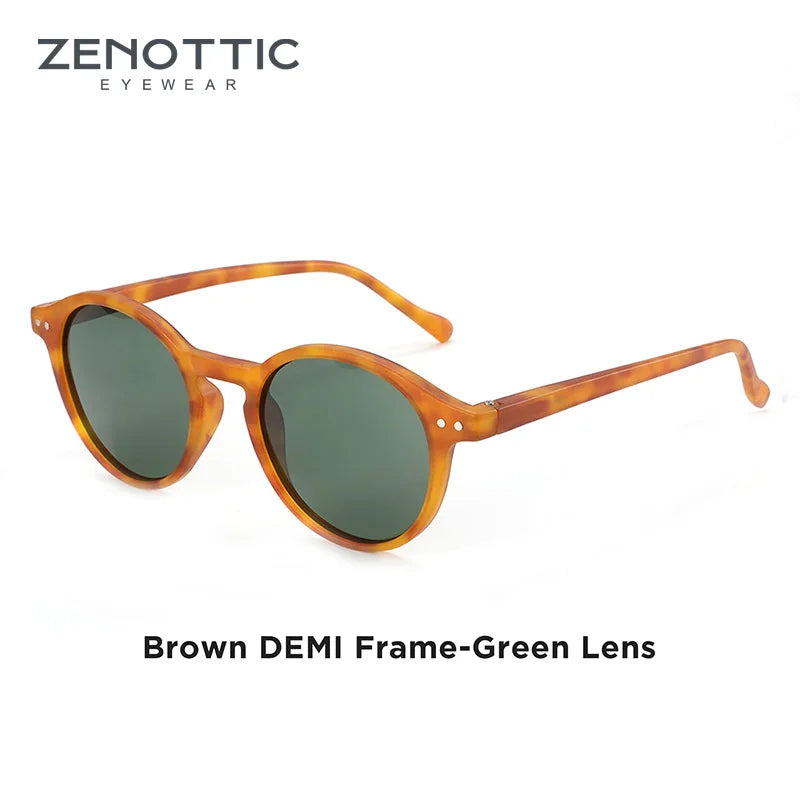 ZENOTTIC™ Retro Polarized Sunglasses – Unisex Small Round Vintage Frame UV400 Goggles (2023–2024 Edition)