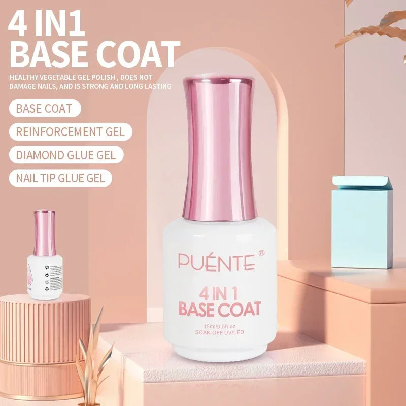 15ML HEMA-Free Base & Top Coat Set – Crystal Glossy & Velvet Matte Finish for Sensitive Nails | Soak-Off UV/LED Gel Varnish
