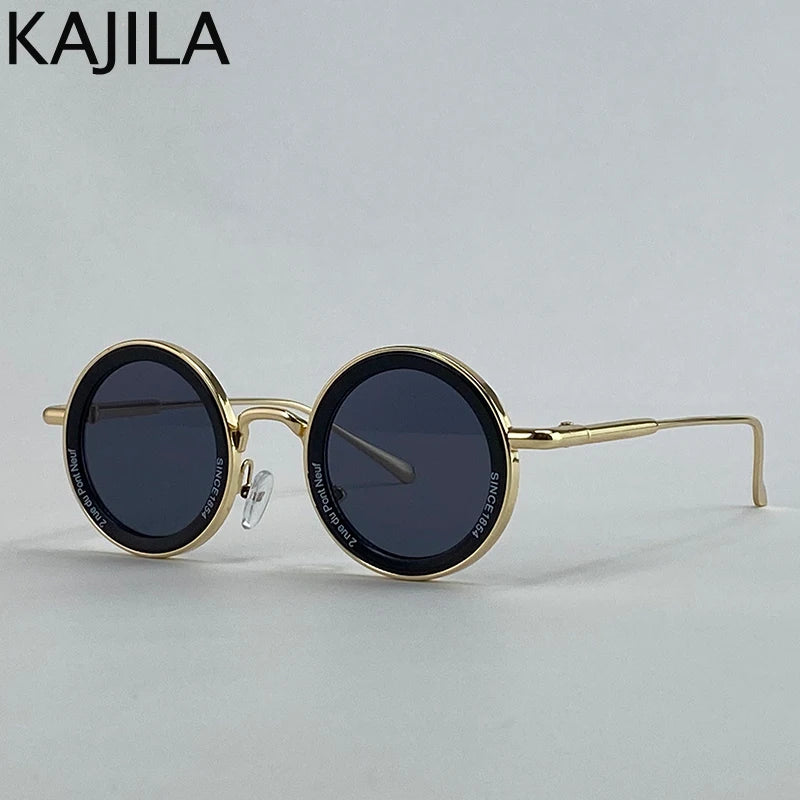 Small Frame Steampunk Round Sunglasses – 2025 Retro Punk Eyewear for Men | Classic Driving UV400 Luxury Brand Shades