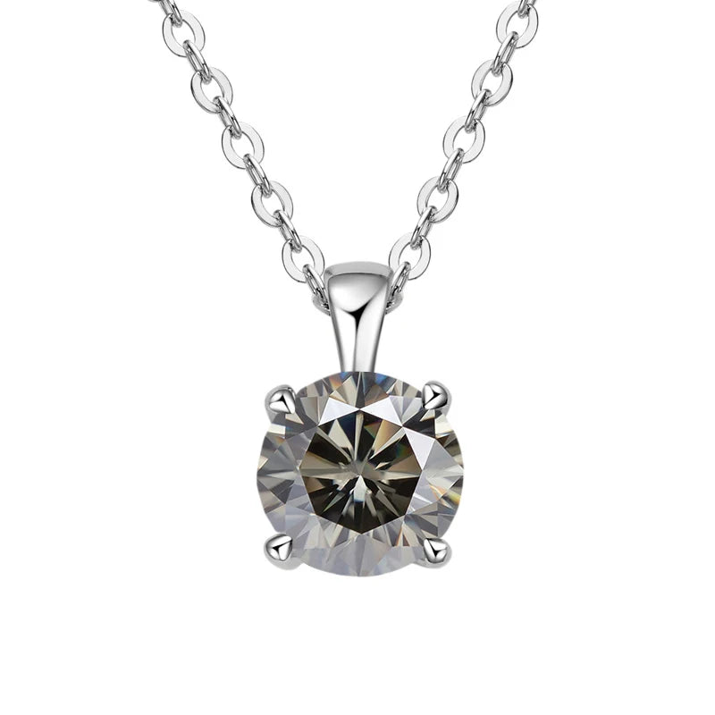 JoyceJelly™ 1ct Moissanite Pendant Necklace | Classic 4-Prong Luxury Fine Jewelry
