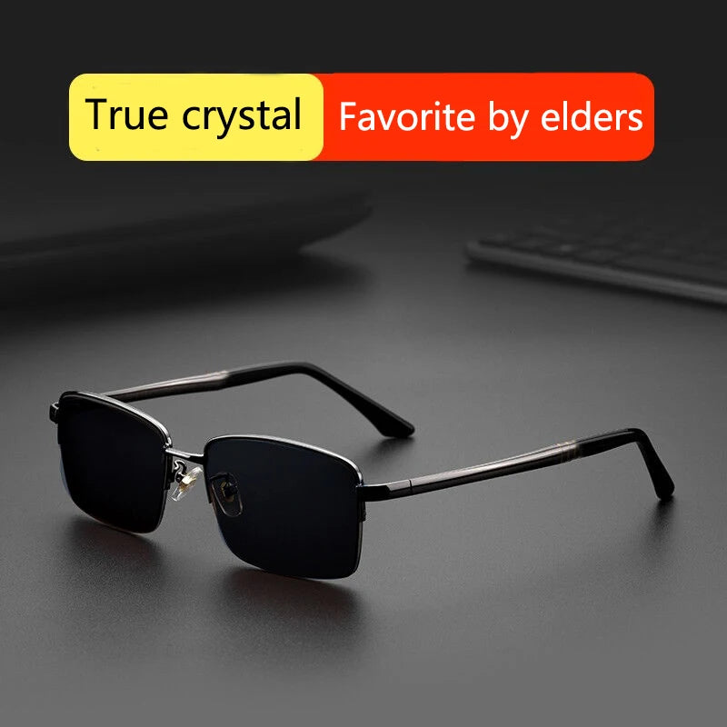 Shatar™ Retro Half-Frame Sunglasses – Vintage Metal Style UV Sunshade Eyewear for Men