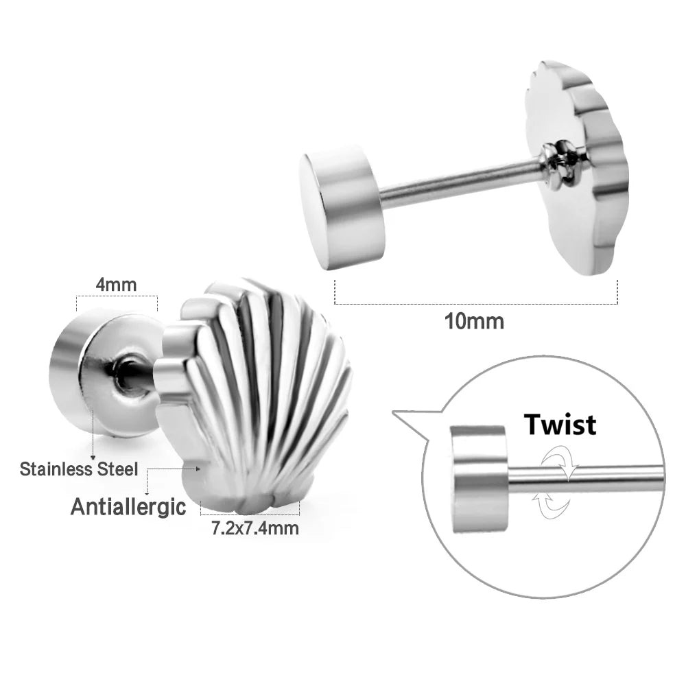 LUXUSTEEL Mini Cute Stud Earrings – Stainless Steel Heart, Butterfly, Rabbit Designs for Women & Girls | Helix & Cartilage Piercing Jewelry